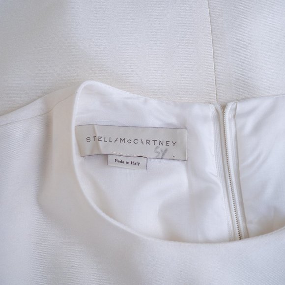 Stella McCartney White Silk Wool Mini Dress Embroidered Hearts - Picture 10 of 16